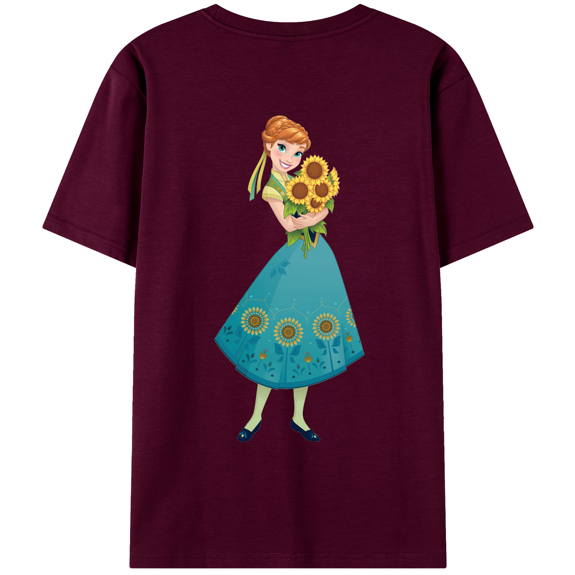 （画像用） アナと雪の女王 アンナ エルサ Frozen Anna Elsa レディース半袖Tシャツ(バックプリント)
